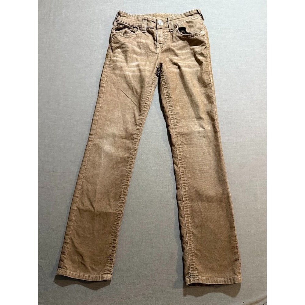 True Religion Corduroy Jack Boys 10 Beige Zip Straight Pocketed 24X26.